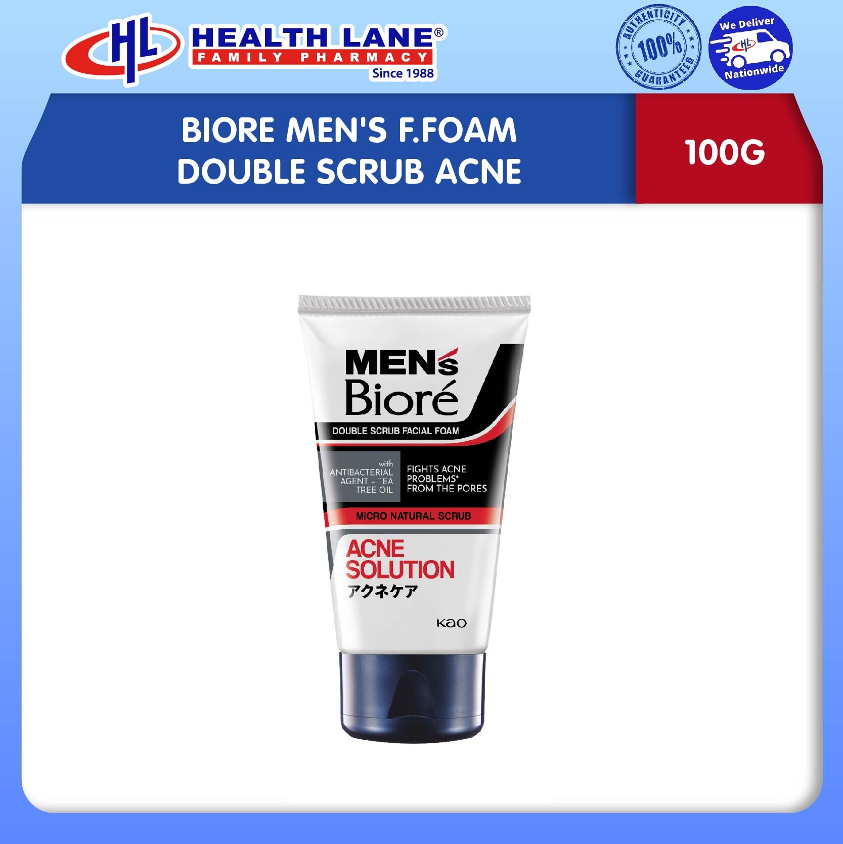 BIORE MEN'S F.BERBUIH DOUBLE SCRUB JERAWAT (100G)